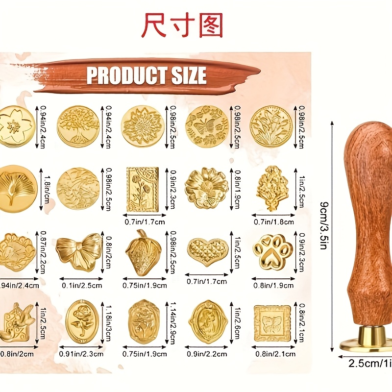 21pc wax stamp set with variou - огляд і ціна Wax Seal Stamp Set