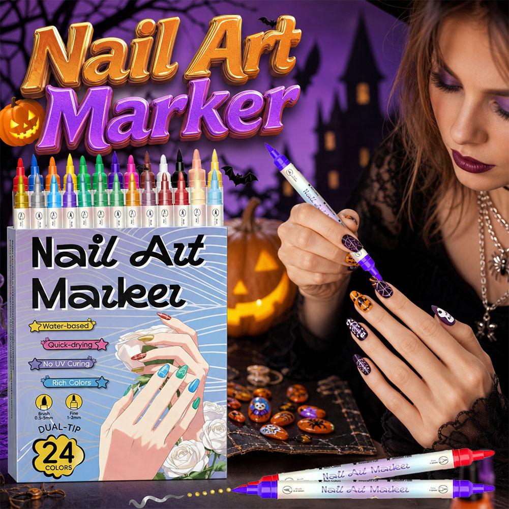 12/24 Colors Dual Tip Nail Art - огляд і ціна Correction Pen Fine
