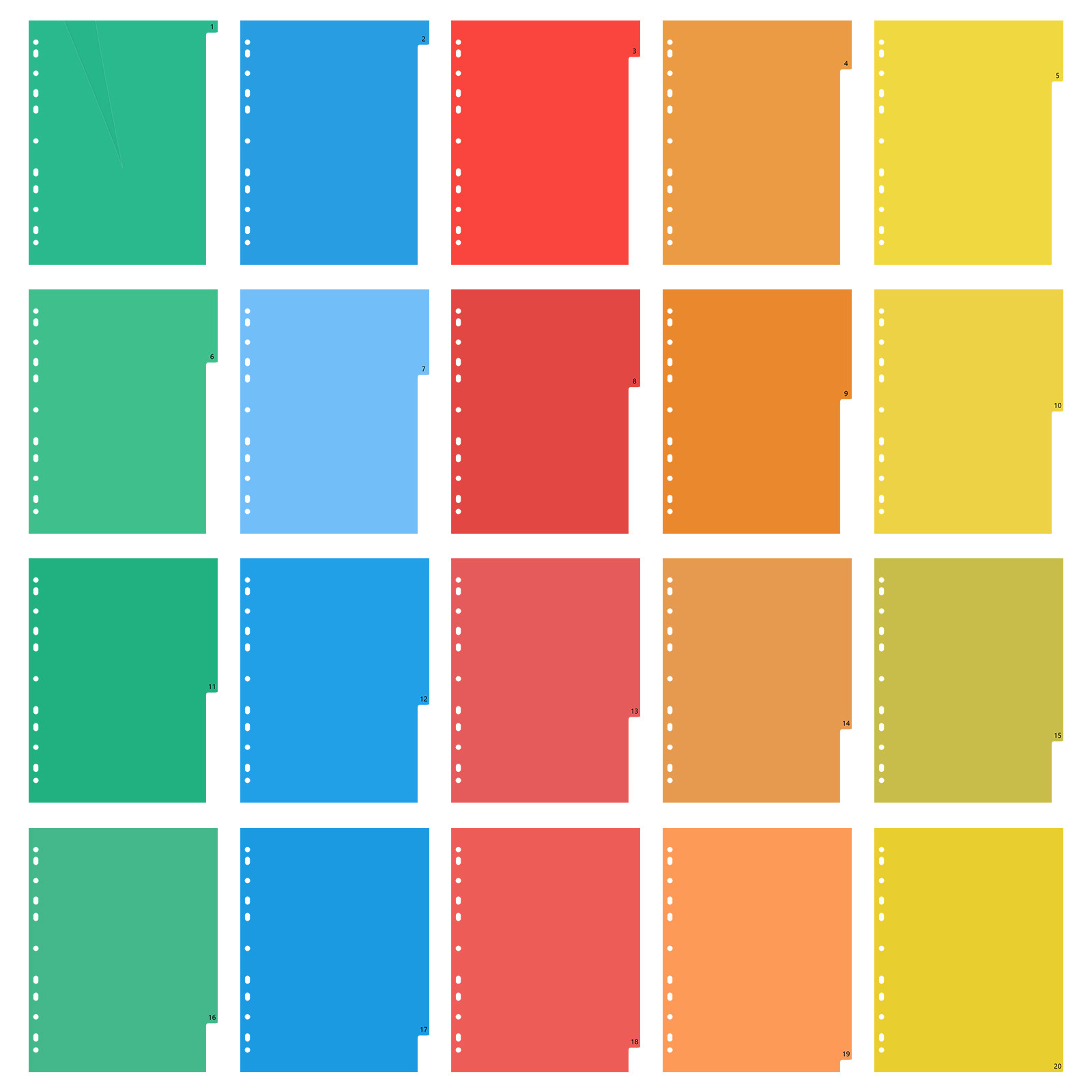 20 Pages A4 Size Color Coded P - огляд і ціна Tab Divider A4