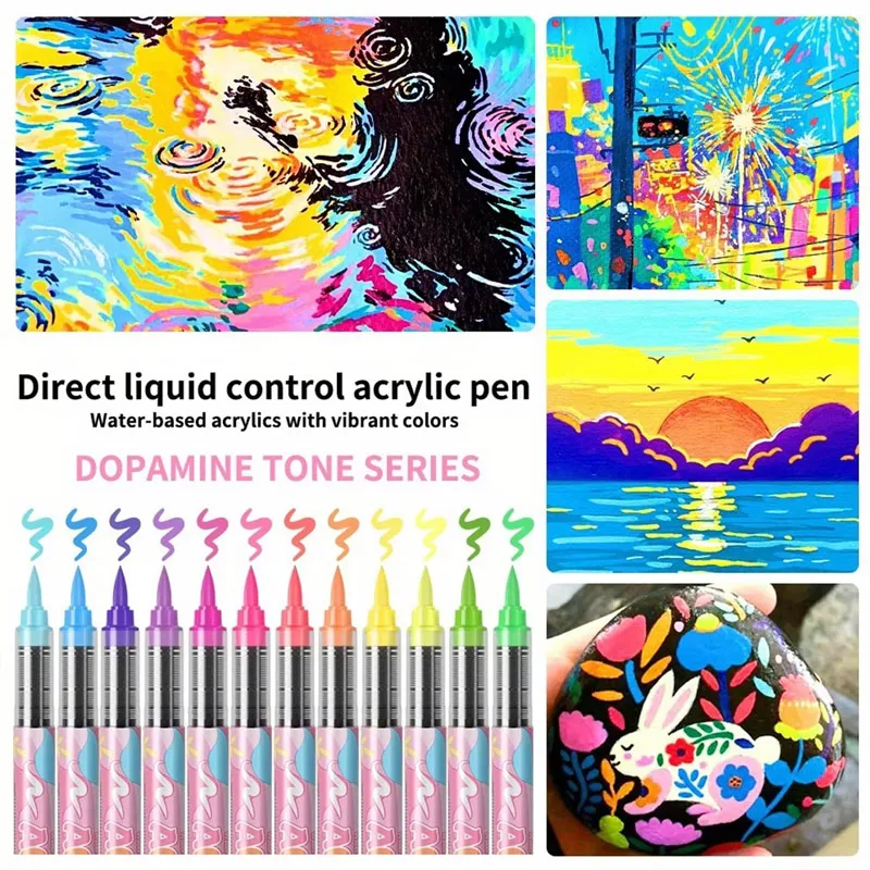 12 Colors Acrylic Markers Soft - огляд і ціна Copic Marker Sketch